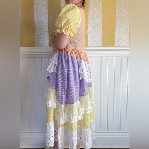 NWOT Colorful Patchwork Lace Dress - Picture 6 of 7